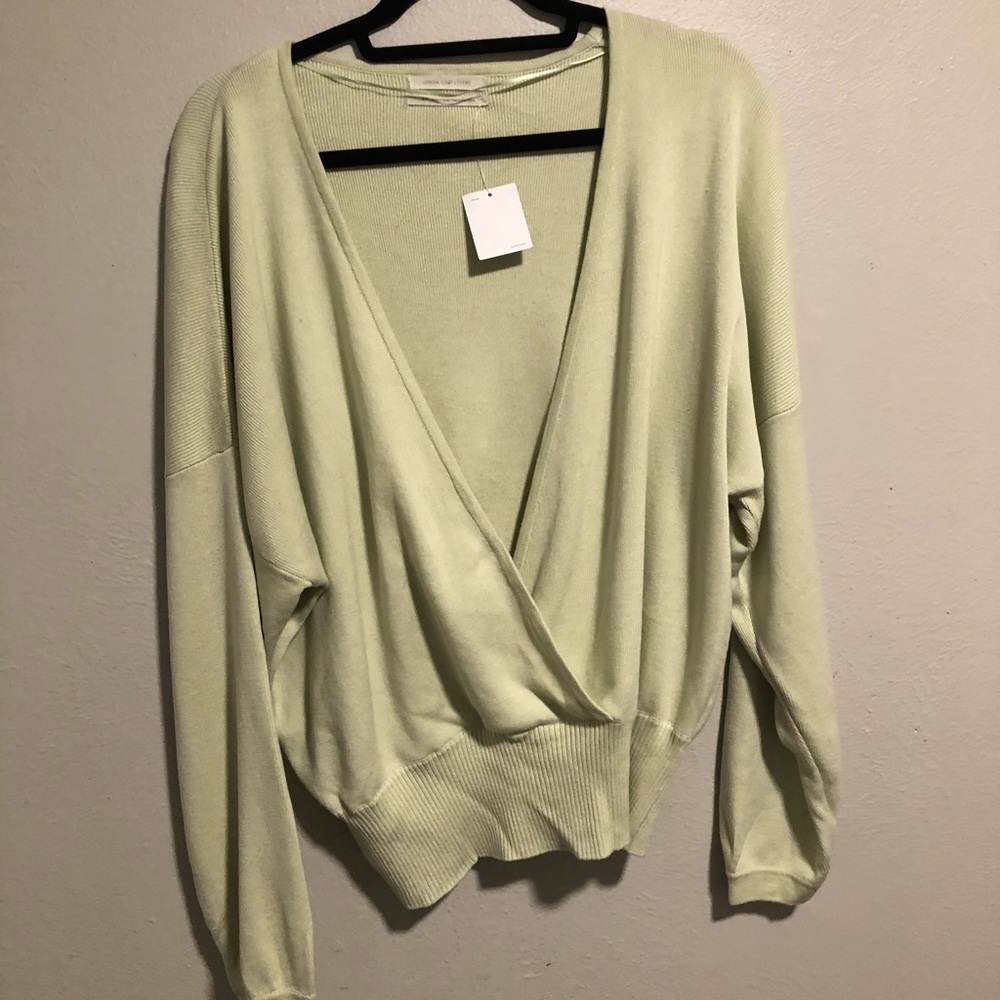 Green Swoop Neck Sweater